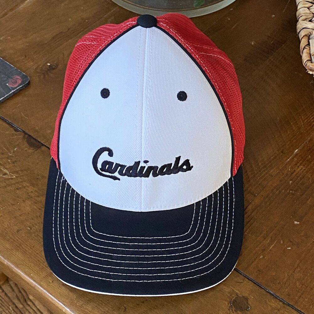 St Louis Cardinals MLB Script Embroidered Tri Color Hat Mens Size 7 3/8 - 8